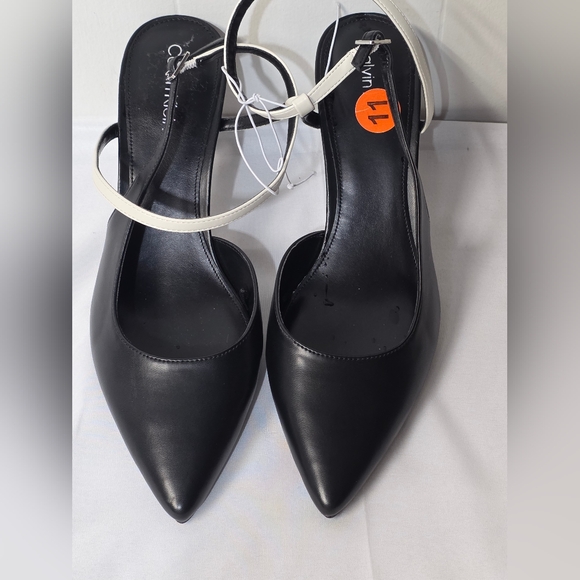 Calvin Klein Ginelly Black and Cream Women's Dress Heels Womens Size 11 New - Picture 2 of 9